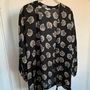 Lucca Couture Sheer Tiger Print Kimono